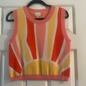 Pink and Yellow Sun Sweater Vest Shirt - Dee Elly Large